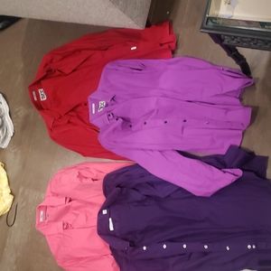4 button down bright shirts